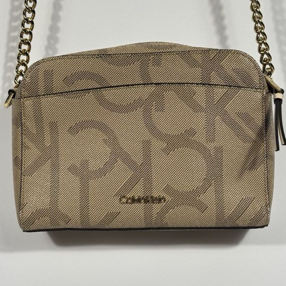 Calvin Klein Hayden Monogram Top Zip Chain Shoulder Bag - Picture 1 of 10